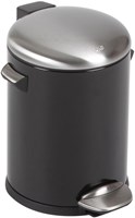 EKO pattumiera a pedale Belle Deluxe 5 litri nero acciaio inox opaco