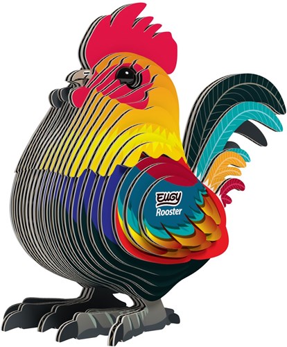 Eugy puzzle 3D gallo - puzzle animale colorato in cartone