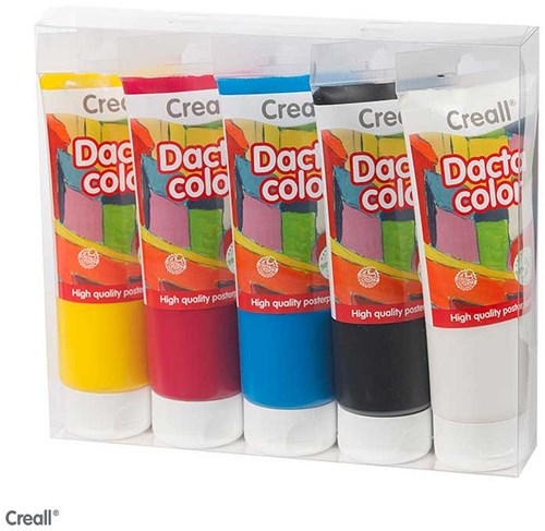 Creall Dactacolor Pittura a Tempera Tubo Assortimento 5x250ml