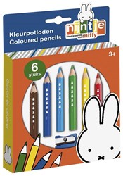 Twisk Miffy matite colorate in legno - 6 colori e temperino - sicuro per bambini