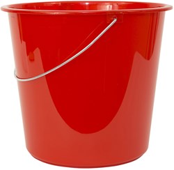 Secchio 10 litri rosso - secchio robusto in plastica per giochi e acqua