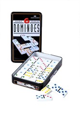 Longfield Games gioco domino doppio 6 in scatola di latta - classico gioco di famiglia