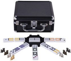 Engelhart Games Domino Mexican Train Doppio 12 Valigetta Alluminio Lusso