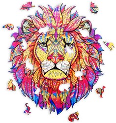 Cilgro puzzle in legno leone formato A4 - puzzle animali - 161 pezzi