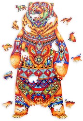 Cilgro puzzle in legno orso - grande puzzle animali formato A3 - 193 pezzi