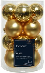 Palla di Natale vetro oro 16 pezzi 3,5cm - mini decorazione albero