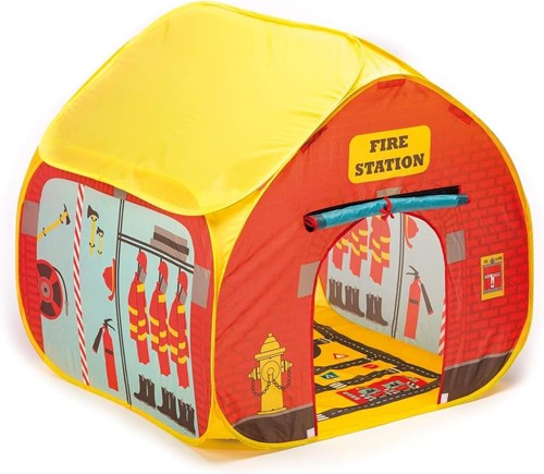 Pop-it-Up Tenda dei Pompieri - Tenda da Gioco Pop-up per Bambini con Pavimento Stampato