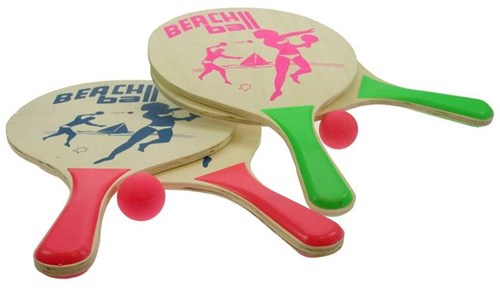 Twisk set beachball racchette in legno 8mm per il divertimento all'aperto