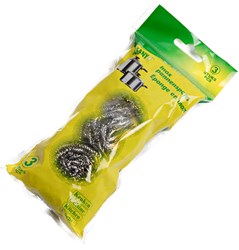 Cleany spugna per pentole acciaio inox set 3 pezzi - spugne pulizia grigio