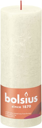 Bolsius candela rustica a colonna Soft Pearl 19 cm - candela decorativa