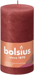 Bolsius candela rustica rossa 13 cm - candele decorative per la casa