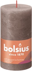 Bolsius candela rustica a colonna - taupe - 13 cm - 60 ore - decorazione candela