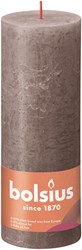 Bolsius candela pilastro rustica taupe 19 cm - decorazione con candela d'atmosfera