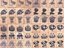 Harlekijn timbro giocattolo piccolo quadrato 48 pezzi assortiti