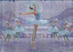 Harlekijn Portagioie glitterato con musica. Cigni