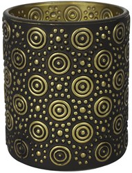 Countryfield portacandele vetro nero oro 10cm decorazione di lusso