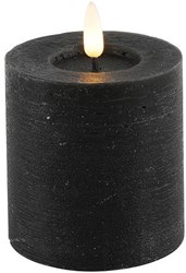 Countryfield candela LED pilastro nera rustica 7,5x7,5x8cm con timer