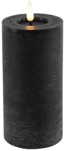 Countryfield candela LED pilastro rustica nera 15 cm - decorazione d’atmosfera