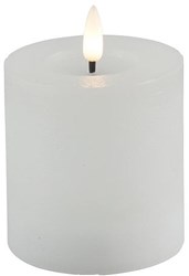 Countryfield candela LED pilastro rustica bianca 7,5x7,5x8cm - illuminazione d'atmosfera