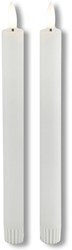 Countryfield candele da tavola LED rustiche bianche 24cm set 2 pezzi con telecomando