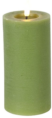 Countryfield candela LED pilastro rustica verde chiaro 15 cm - decorazione d’atmosfera