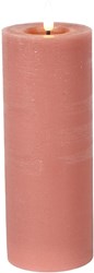 Countryfield candela LED a pilastro XL rustica rosa 7,5x7,5x20cm - luce d'atmosfera