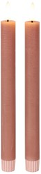 Countryfield candela da tavola LED rustica rosa 24cm con telecomando
