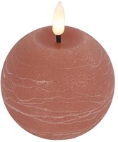 Countryfield candela sfera LED rosa 8x8x9,5cm - illuminazione d'atmosfera