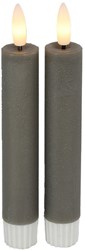 Countryfield candele LED da tavola set 2 pezzi grigio 15cm con telecomando