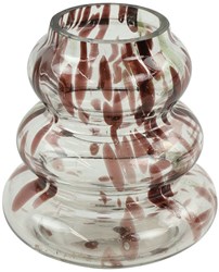 Countryfield portacandele vetro decorazione trasparente marrone chiaro 10cm