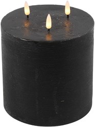 Countryfield candela LED a colonna nera - candela LED decorativa 15x15x17,5cm