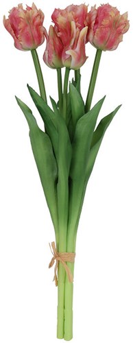 Countryfield bouquet di fiori artificiali tulipani 47cm decorativo salmone crema