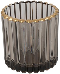 Countryfield portacandele grigio decorazione 7x7x7,5cm luce d'atmosfera