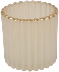 Countryfield portacandele crema decorazione luce d'atmosfera 7x7x7,5cm