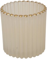 Countryfield portacandele decorazione Roffe L crema 8,5x8,5x9cm