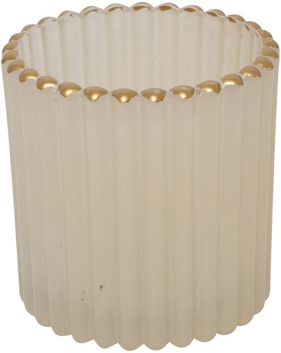 Countryfield portacandele decorazione Roffe L crema 8,5x8,5x9cm