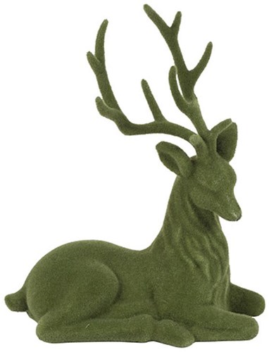 Countryfield cervo giocattolo floccato verde decorativo 20x10x24cm