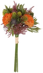 Countryfield bouquet artificiale dalia arancione decorazione H36cm plastica