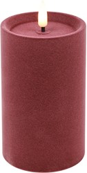 Cilgro candela LED cilindrica velluto rosa 7,5x7,5x12,5cm decorazione