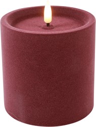 Cilgro candela LED cilindrica velluto rosa 10x10x10cm decorazione