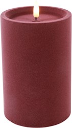Cilgro candela LED a colonna velluto rosa 10x10x15cm decorazione