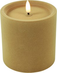 Cilgro candela LED cilindrica velluto marrone 10x10x10cm decorazione