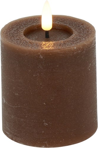 Cilgro candela LED a pilastro marrone 7,5x7,5x8cm - illuminazione d'atmosfera