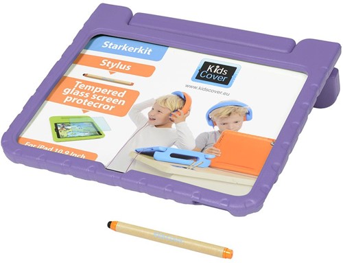 KidsCover iPad 10.9 kinderhoes lila set - INCLUSIEF stylus & glazen screenprotector - tablet hoes voor kinderen - kidsproof
