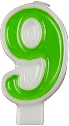 Candela numero torta compleanno 7cm assortita numero 9 colorata