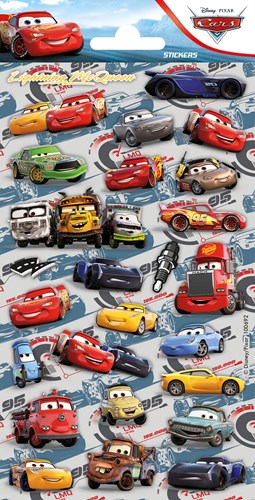 Totum stickers foglio glitter Disney Cars - adesivi glitterati per bambini