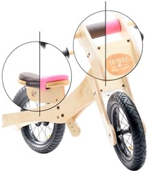 Trybike accessori per bici senza pedali - coprisella rosa per bici in legno