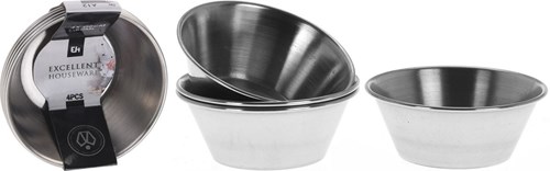 Excellent Houseware porta bustina tè acciaio inox set 4 pezzi - argento - 6 cm