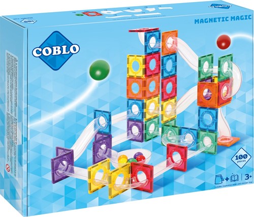 Coblo giocattoli mattoncini magnetici Classic marblerun / pista per biglie 100 pezzi