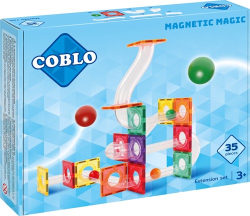 Coblo giocattoli mattoncini magnetici Classic marblerun / pista per biglie 35 pezzi